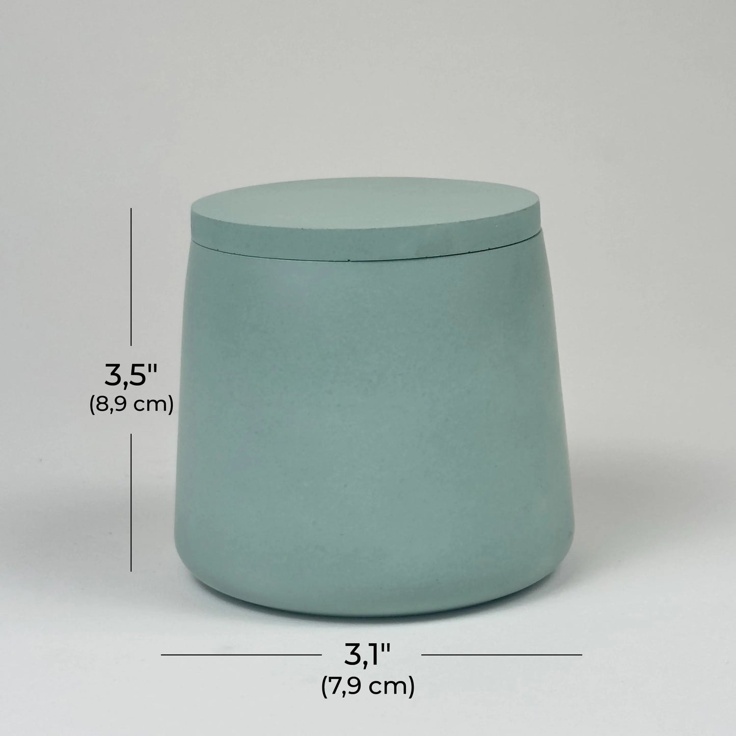 Concrete Jar Candle Vessel - Empty | Handmade Stylish Trinket Storage with Lid | Modern Home Decor | Unique Mother's day Gift