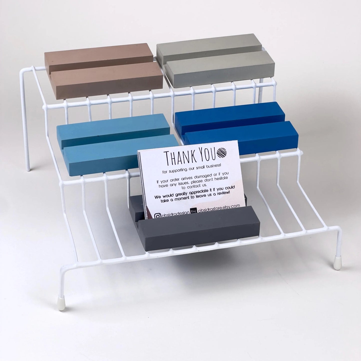 Concrete Business Card Holder, Handmade Modern Desk Organizer for Professional Networking, Thoughtful Gift for Business Owners