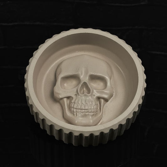 Concrete Skull Ashtray
