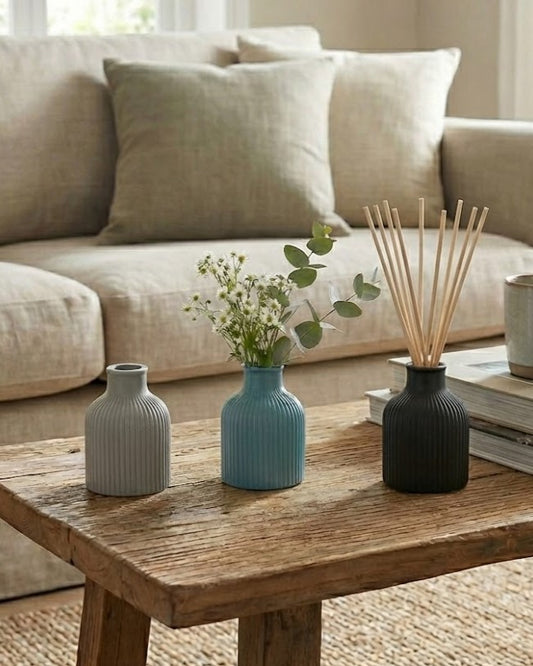 Ribbed Concrete Bud Vase & Diffuser