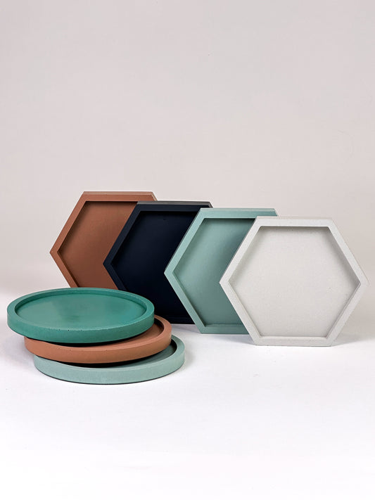 Concrete Drink Coasters – Hexagon & Round